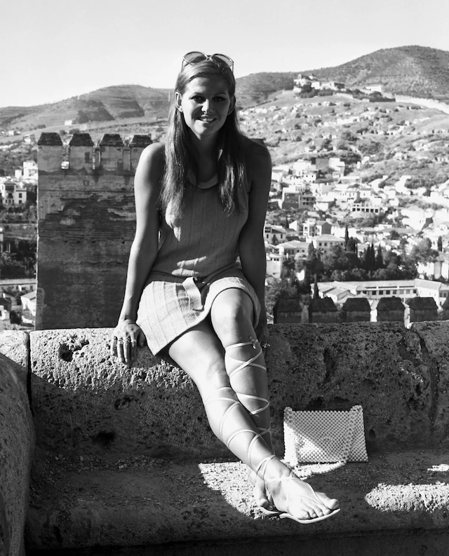 Claudia Cardinale during a visit to the Alhambra on January 1, 1968, Granada, Spain