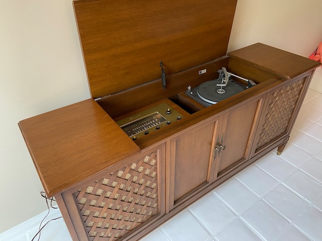 A beautifully preserved piece of history – this stereo console was the center of household entertainment for many