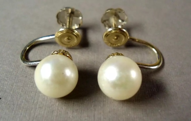 The screw-back closure, designed to secure the pearl comfortably, was once a popular alternative for those without pierced ears