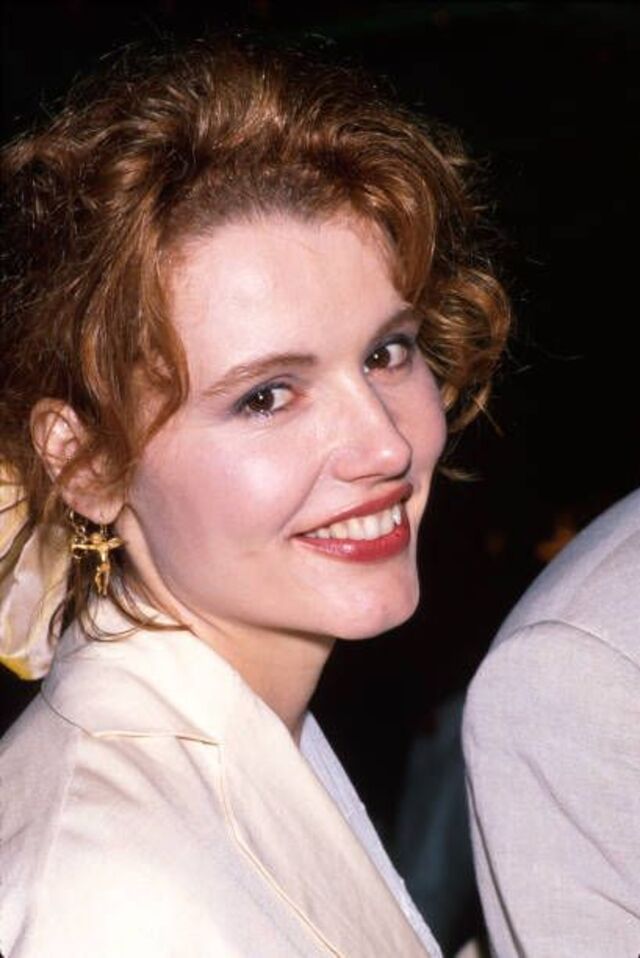 A candid shot of Geena Davis, emphasizing her approachable charm and vibrant personality.