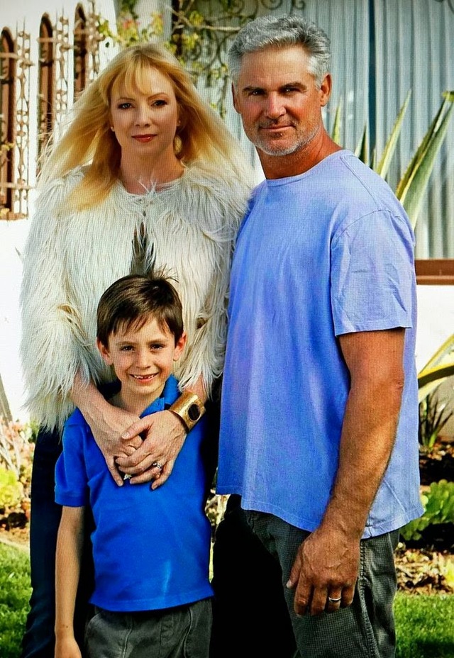 Traci Lords with her husband and son Joseph Gunnar Lee