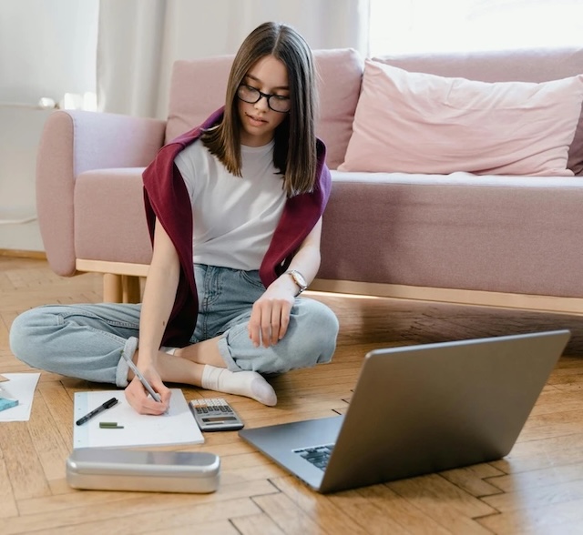 She takes time at home to budget and plan her purchases