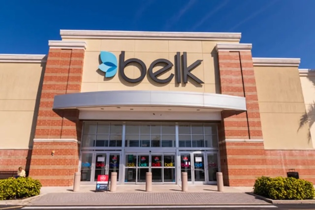 Belk's welcoming storefront where Christmas magic comes to life