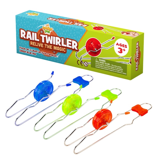 Packaged and ready for fun, this set of Rail Twirler Toys promises endless hours of entertainment for both young and old