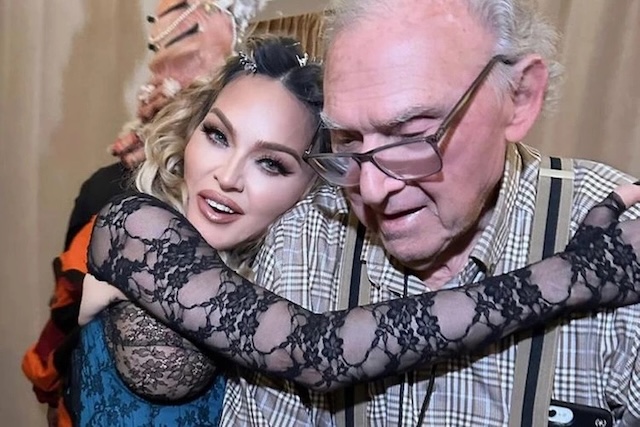 Madonna shares a heartfelt throwback photo of her hugging her dad, reminding fans of the importance of cherishing family moments