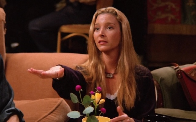 Phoebe Buffay (Lisa Kudrow) in one of her classic moments from Friends, sparking both laughter and reflection about the show's lack of racial diversity