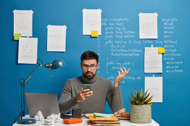 Stuck on a problem? This guy looks just like you trying to figure out the puzzle! Maybe solving this brain teaser will get your mind moving in the right direction!