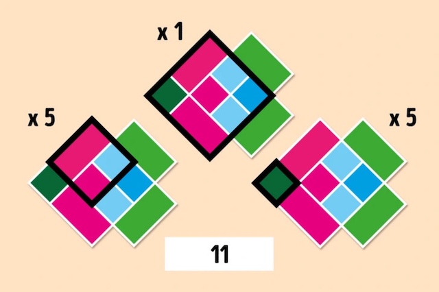 Here’s the solution! A total of 11 squares were hidden within this intricate design – did you get it right?