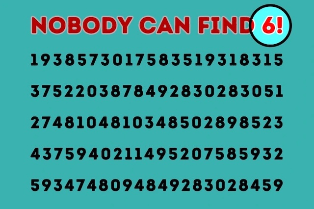 The reveal: Here's where the number 6 was hiding all along! Did you spot it, or did it slip through your focus?