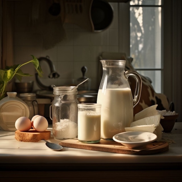 Fresh milk in a cozy kitchen setting. Store it properly to keep it fresh for longer and enjoy its benefits