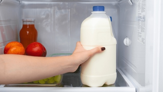 Proper storage tip: Keep milk at the back of the fridge, where it’s coldest, to extend its freshness