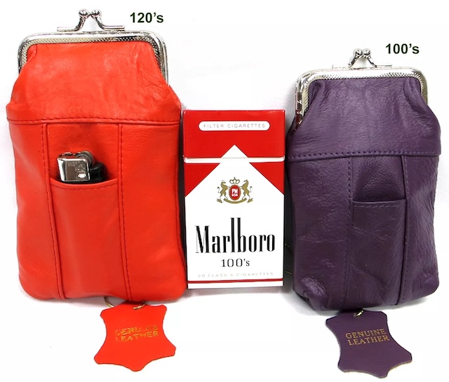 The vibrant red and purple cigarette purses – a reminder of simpler times when style and practicality blended effortlessly