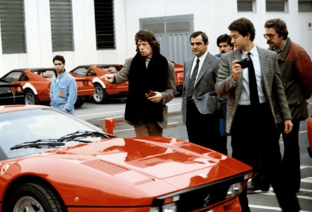 Mick Jagger and his Ferrari 288 GTO