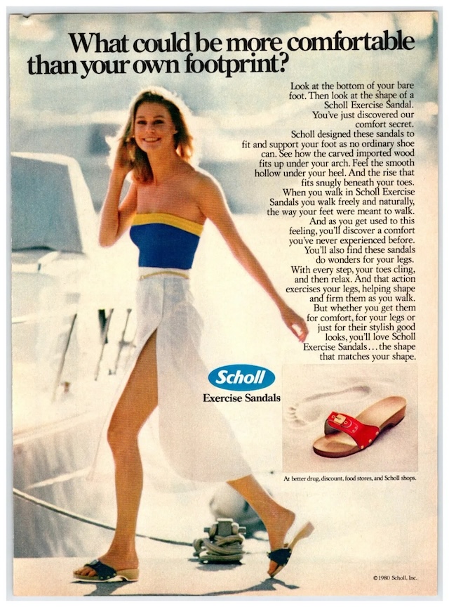 By the 1980s, Scholl Exercise Sandals became a true fashion trend