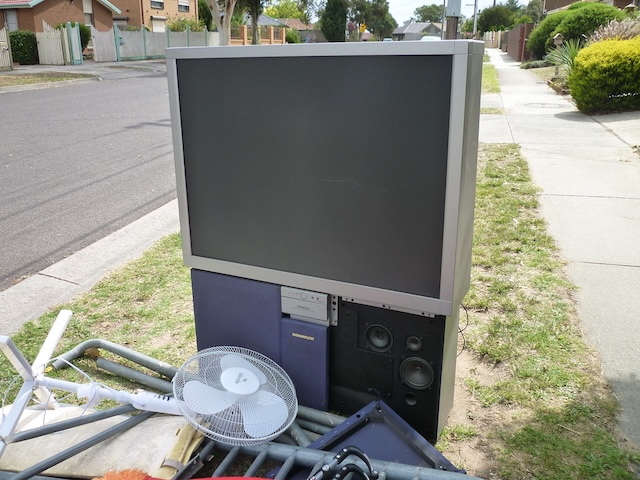 Discarded but not forgotten, this TV tells stories of countless family movie nights and cherished memories before flat screens took over