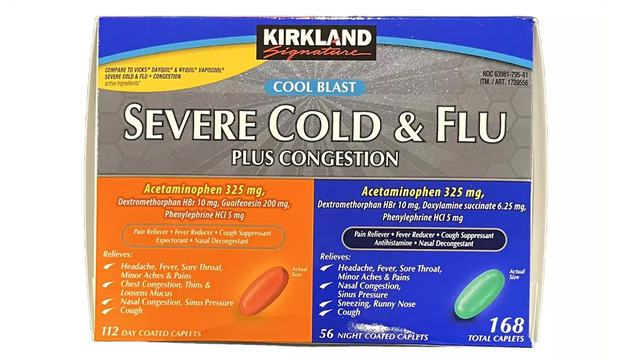 If you purchased Kirkland Signature Severe Cold & Flu Plus Congestion (Item #1729556), be sure to check for the recalled lot code P140082.