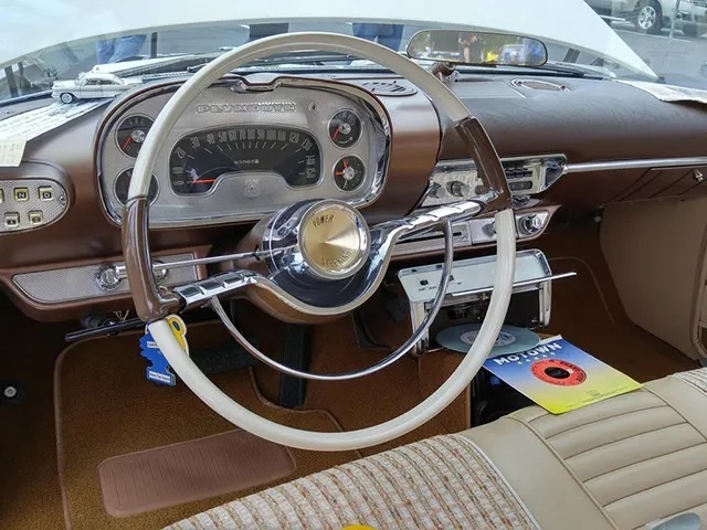 An RCA Auto Victrola in a vintage Plymouth