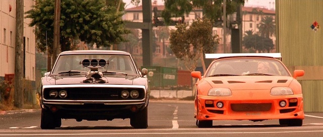 The iconic race scene between the Charger and Supra