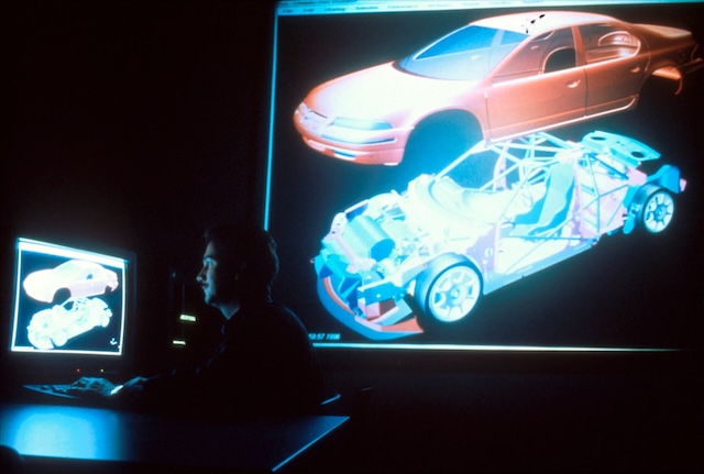 A Chrysler designer, using a newfangled computer program in the early '90s