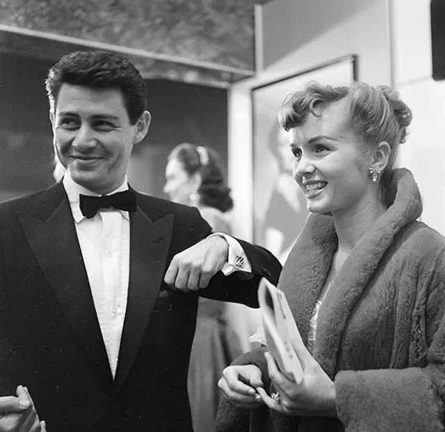 Debbie Reynolds and Eddie Fisher at the L.A. premiere of The Country Girl on December 20, 1954