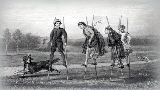 Since ancient times, wooden stilts have been used for various purposes