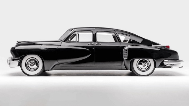 The Tucker Torpedo Model 48 4-door viewed from the side