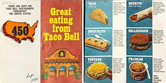 A classic image of Taco Bell from September 1972, capturing the essence of the brand during a significant period of growth and change.