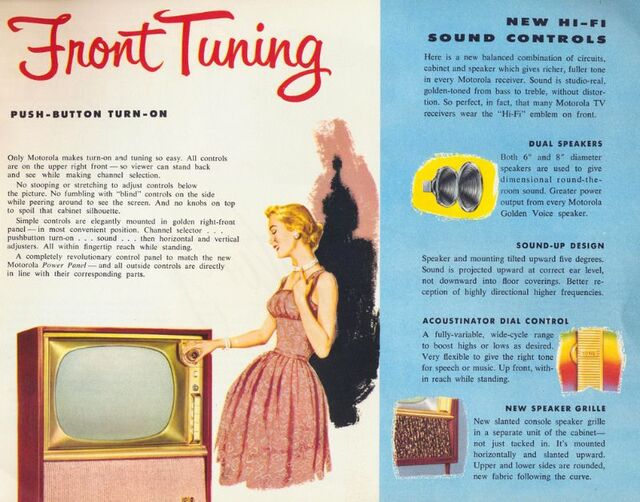 Motorola Front Tuning, 1956: A convenient and innovative way to control your viewing experience with ease.