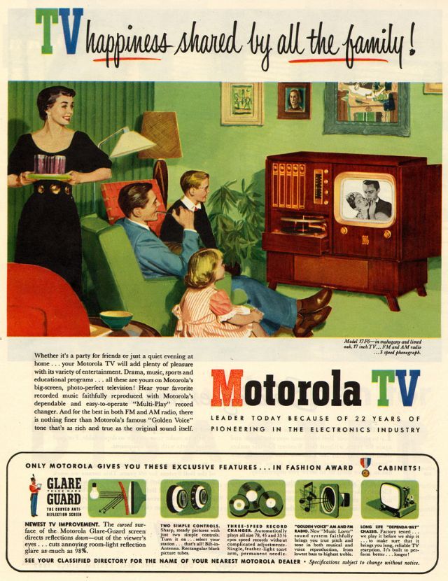 Motorola TV, 1951: One of the early pioneers, offering an unbeatable viewing experience in the early days of television.