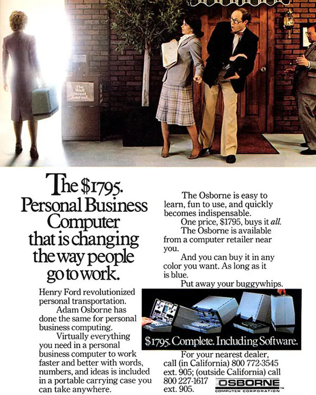 Osborne Computer, making waves in the early days of portable computing.