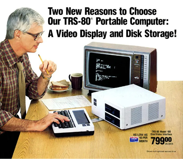 TRS-80 Model 100 Video: A glimpse into the future of portable computing from RadioShack.