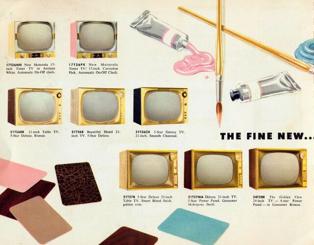 The Fine New Motorola TV, 1956: A beautifully designed television that promised a top-notch viewing experience.