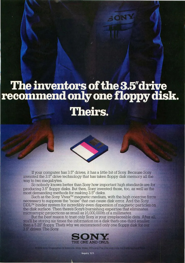 The reliable Sony 3.5" floppy disk, a staple for personal and professional data storage.