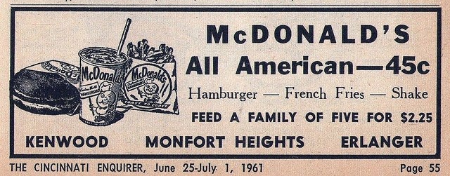 A nostalgic look at McDonald's print advertisements from the 1960s.