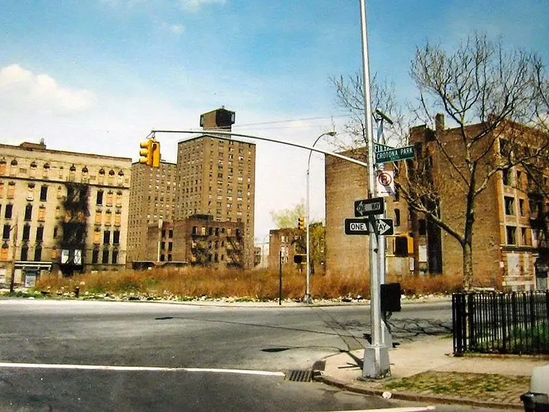 Fulton Avenue and Crotona Park South, facing northwest, frozen in time by photographer Robert Ronan.