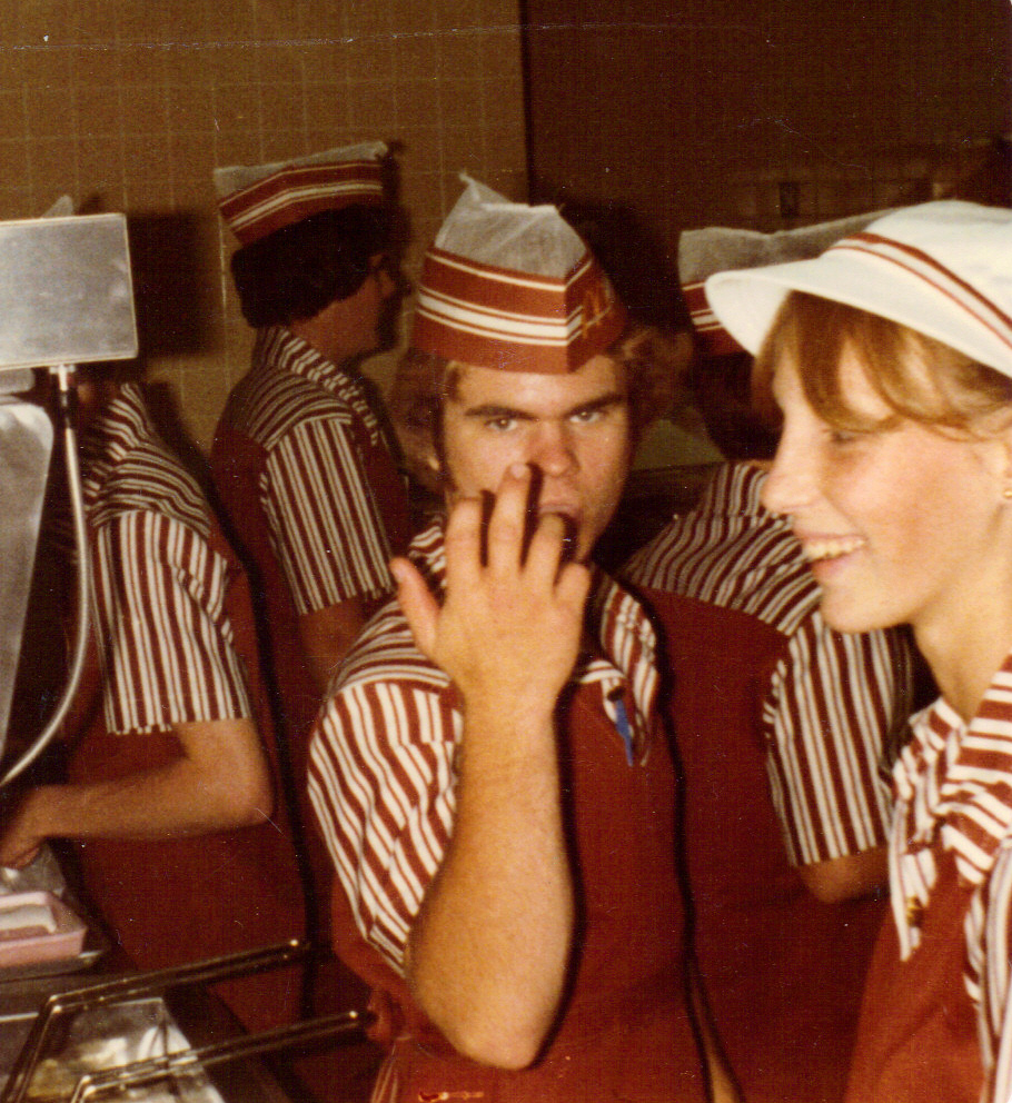 McDonald's employees in Caldwell, Idaho, 1981, sporting the signature uniforms of the era.