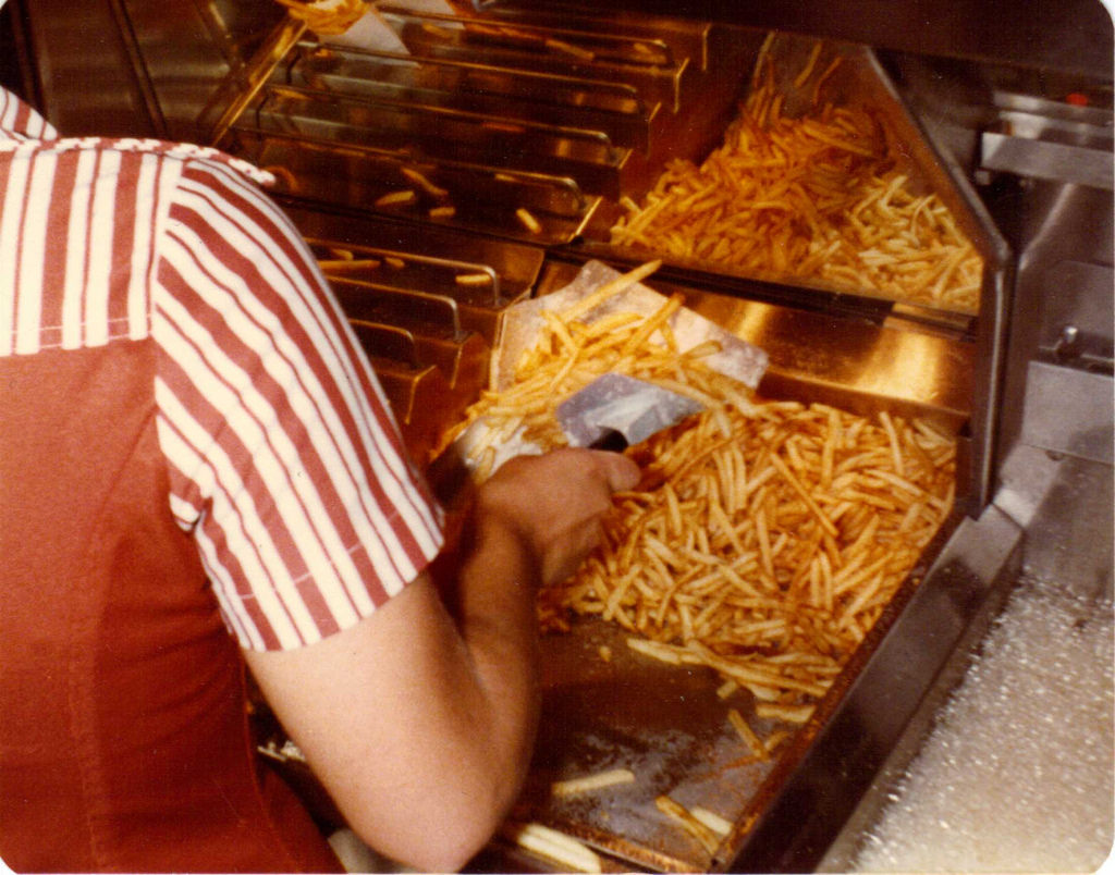 McDonald's famous golden French fries being served fresh in Caldwell, Idaho, in 1980.