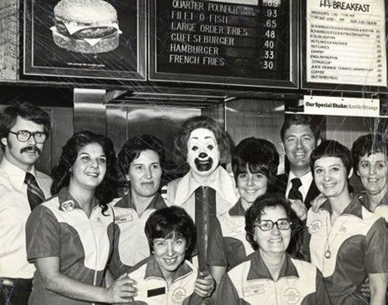 McDonald's team members in the early 1970s, proudly serving customers with smiles and efficiency.