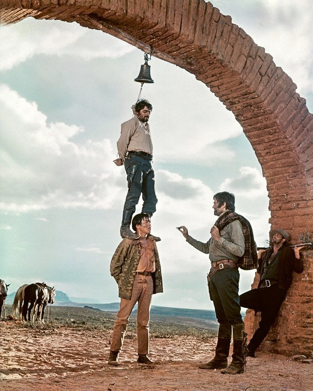 Production manager Claudio Mancini stepped in to play Harmonica’s brother, filming the intense flashback sequence in early August 1968, between Monument Valley and the town of Mexican Hat. (Photo courtesy of Reel Art Press.)