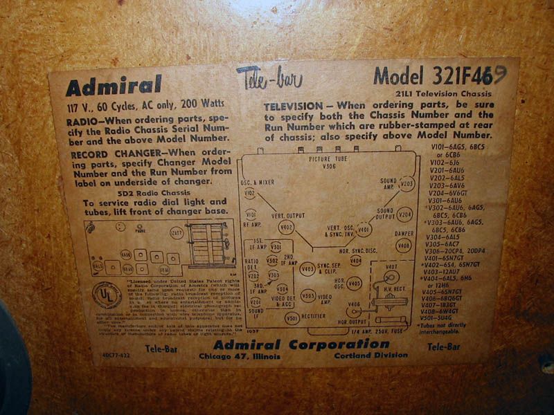 This 1951 Admiral Tele-Bar, retrofitted with a 24” flat screen, combines a 21-inch TV, radio, phonograph, and full bar.