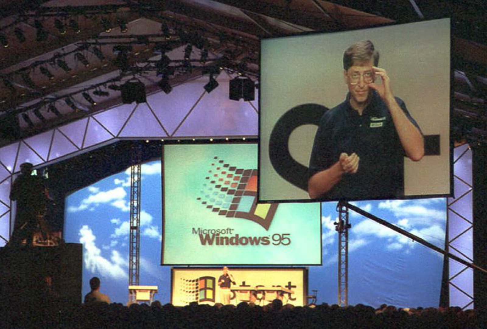 With thousands gathered in Redmond, Washington, Bill Gates officially launches Windows 95, marking a new era in personal computing.