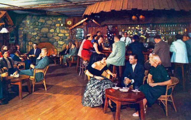 California’s Brookdale Lodge Burl Room Rustic Cocktail Lounge in Santa Cruz County: a rustic retreat with a cocktail twist.