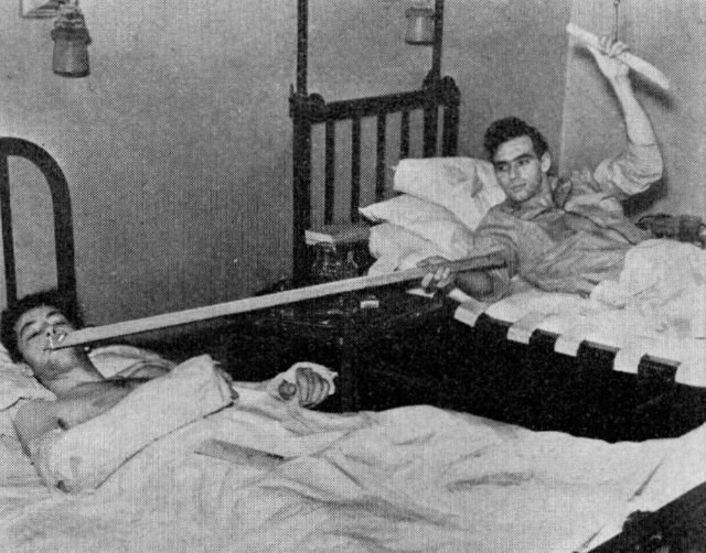 The "Fed" Cigarettes on a Stick: finally, a solution for smokers with broken arms who still want their fix in bed.