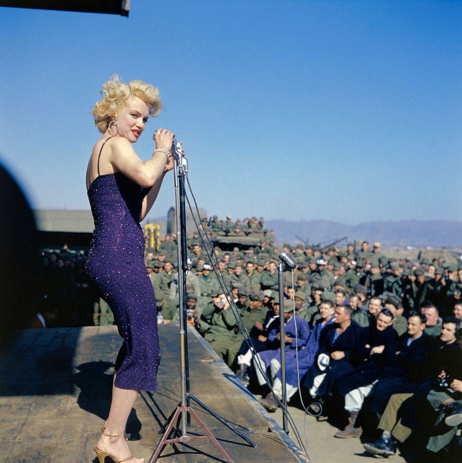 Over the span of four days, more than 100,000 troops were treated to her mesmerizing performances.