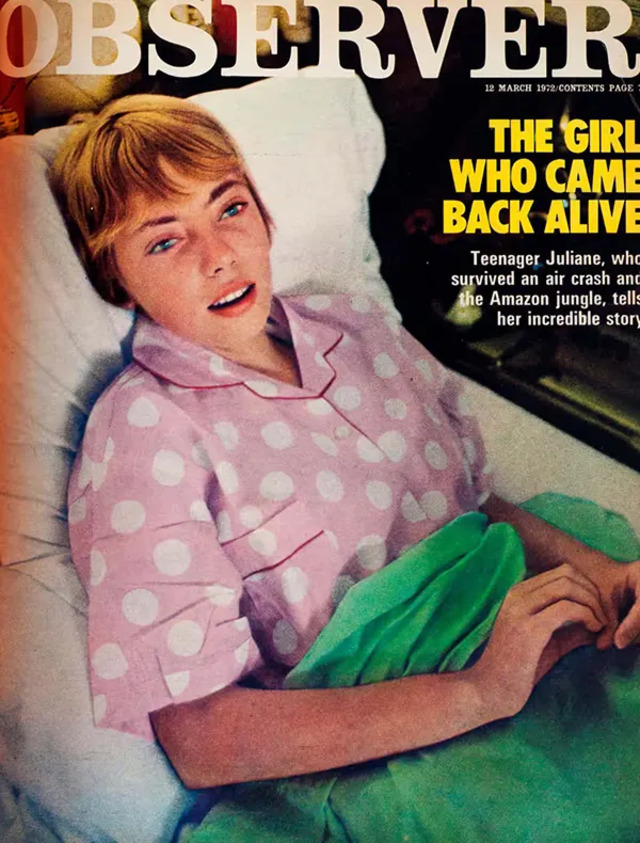 When Juliane Koepcke emerged from the jungle after 11 grueling days, her miraculous survival captured worldwide attention. (Photo credit: Observer).