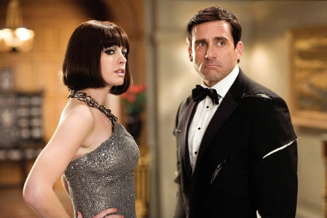 Anne Hathaway (25) & Steve Carell (45) — Get Smart