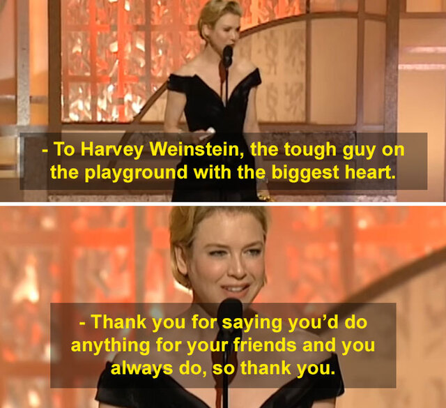 Harvey Weinstein’s Golden Globe Praise