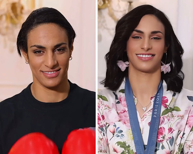 Before and after: the striking transformation of Imane Khelif, from fierce boxer to polished style icon.