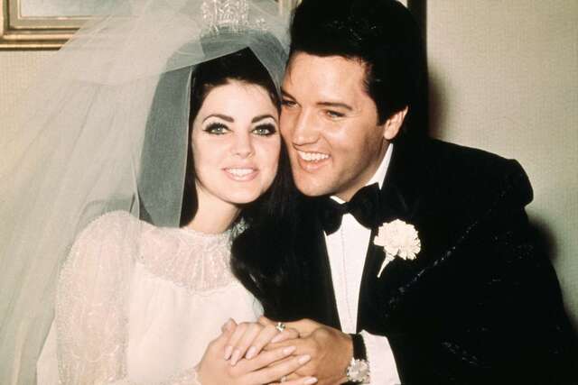 One of the most iconic images of the Presley wedding, a moment filled with joy and love that marked the beginning of a remarkable chapter in pop culture history.