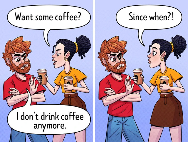 Sudden personality shifts raise concerns, with one partner acting distant or disinterested.